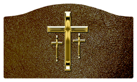 DASHELL-517-GD-SH-BR Gold 3 Crosses Shimmer Brown Background